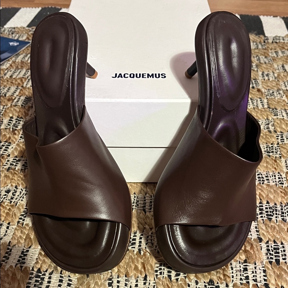 Jacquemus Dark Brown Leather Heels